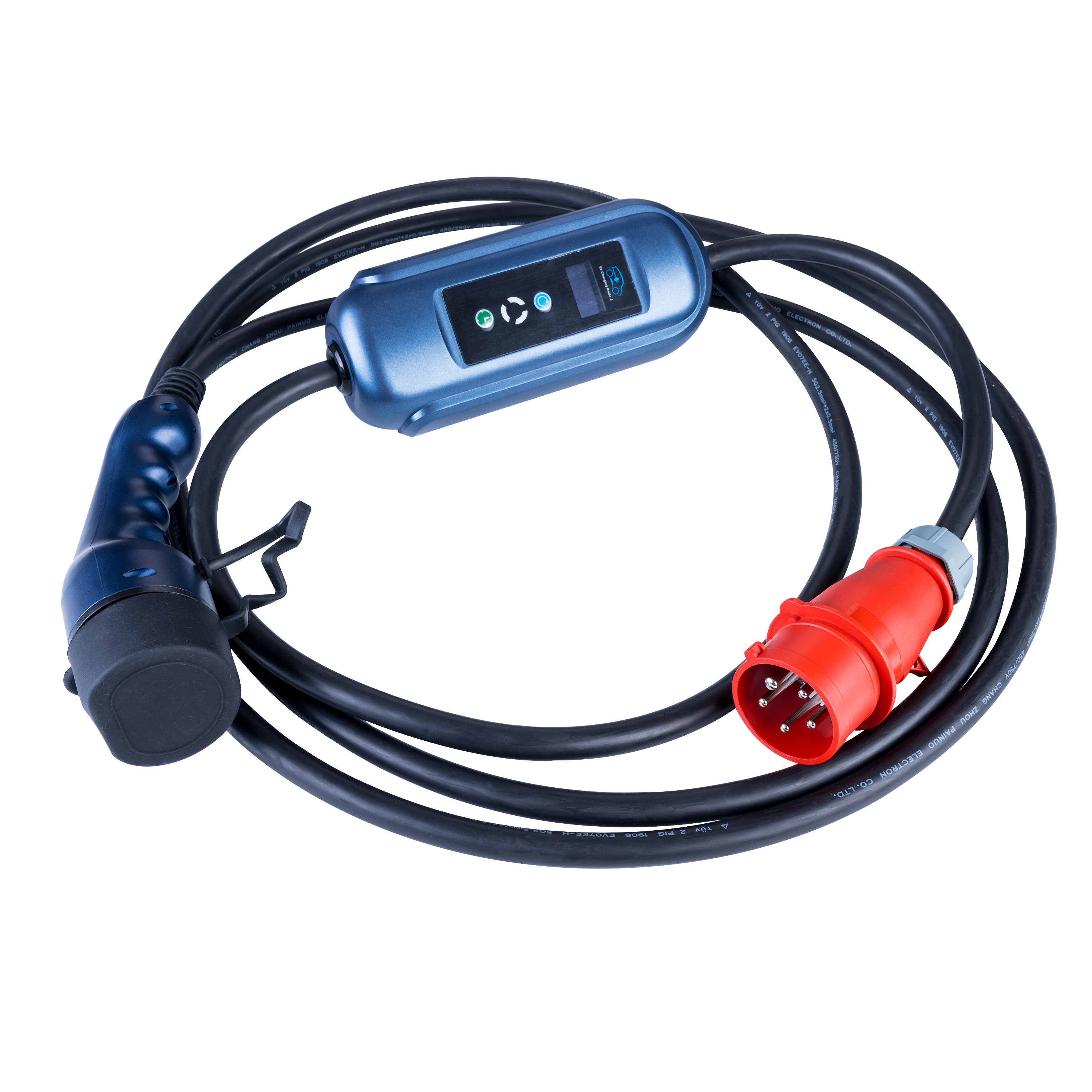  Kabel für Elektroautos AK-EC-12 CEE 5pin / Type2 LCD 3-phasig 16A 11kW 5m