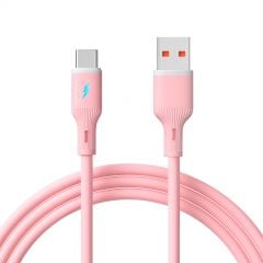 Kabel USB type C / USB A 1m AK-USB-61 Silikon Rosa