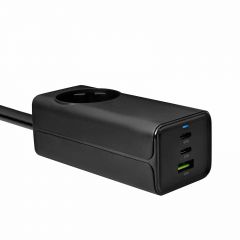 USB-Ladegerät AK-CH-21 AC 230V + USB-A + 2x USB-C PD 5-20V / max. 5A 65W Quick Charge 3.0 GaN