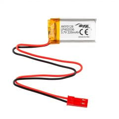 Li-Po Akku LP402036 Akyga AKY0128 3.7V / 220mAh PCM JST 2-Pin Stecker 150mm