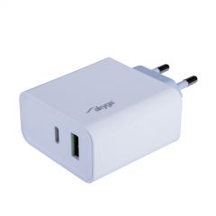 USB-Ladegerät AK-CH-14 USB-A + USB-C PD 5-20V / max. 3A 45W Quick Charge 3.0