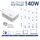 additional_image USB-Ladegerät AK-CH-24 USB-A + 3x USB-C PD 5-28V / max. 5A 140W Quick Charge 3.0 GaN